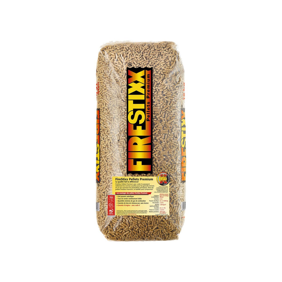 Pellet FireStixx Premium – Bancale 72 sacchi da 15 kg